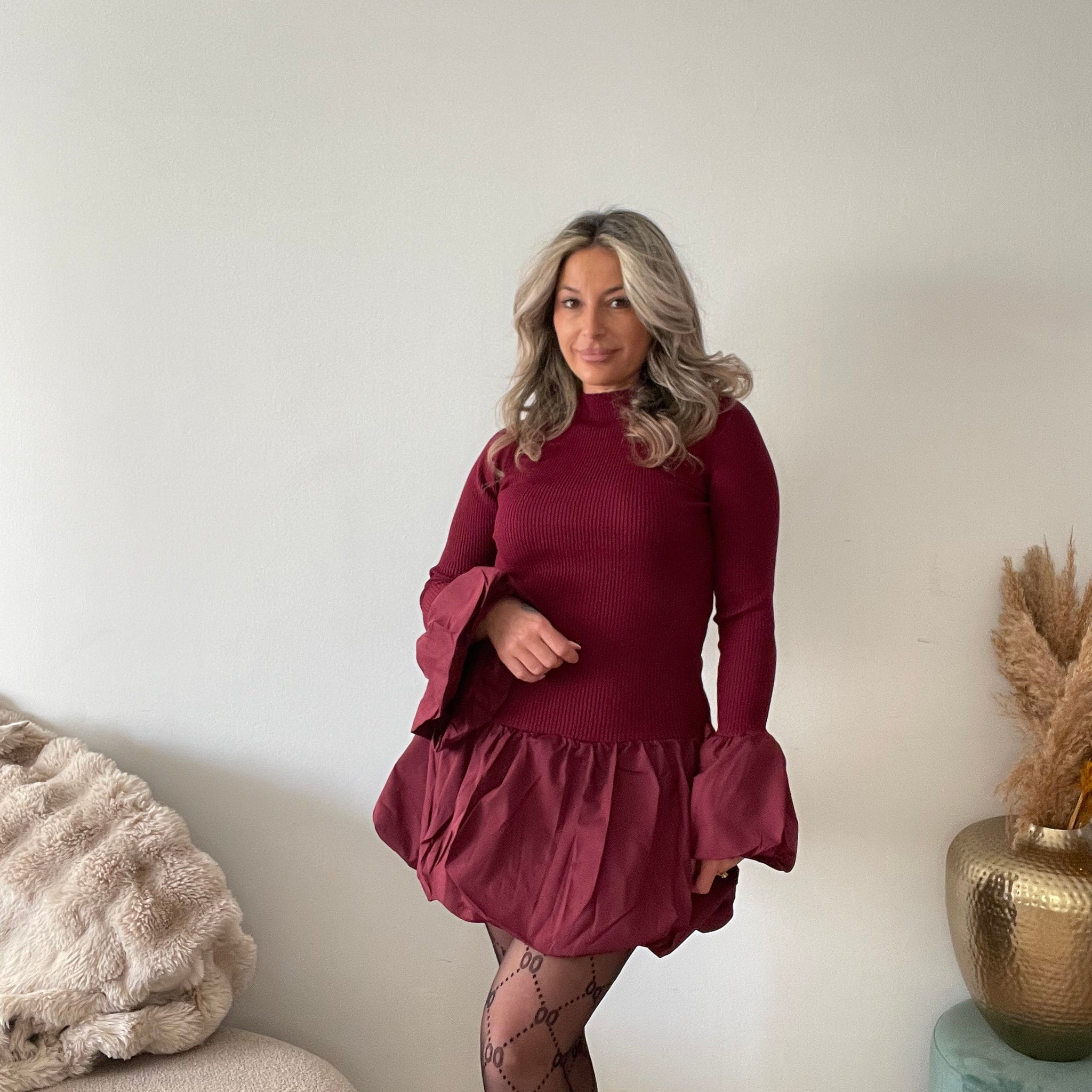Mini dress burgundy